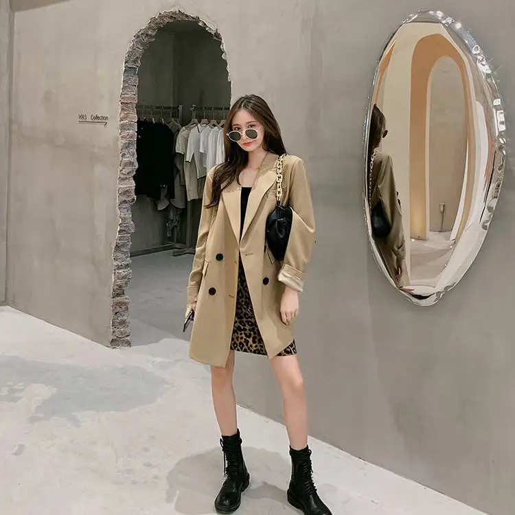 Classic Double-breasted Long Sleeve Blazer_6