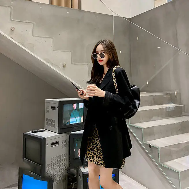 Classic Double-breasted Long Sleeve Blazer_9