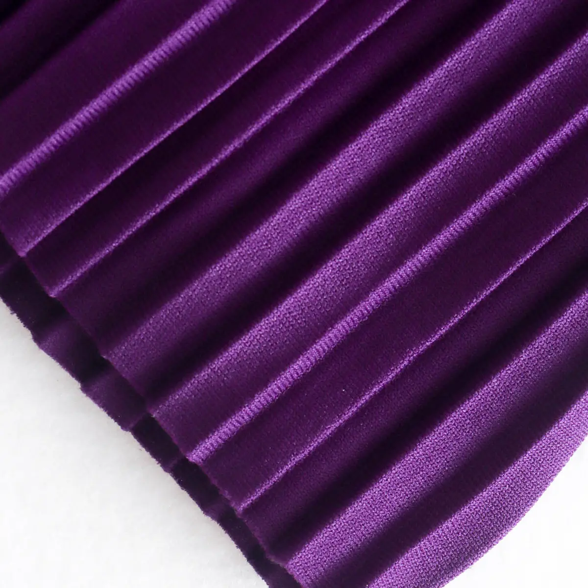 Purple Long Sleeves Crop Top and Pleated Pants Set_7
