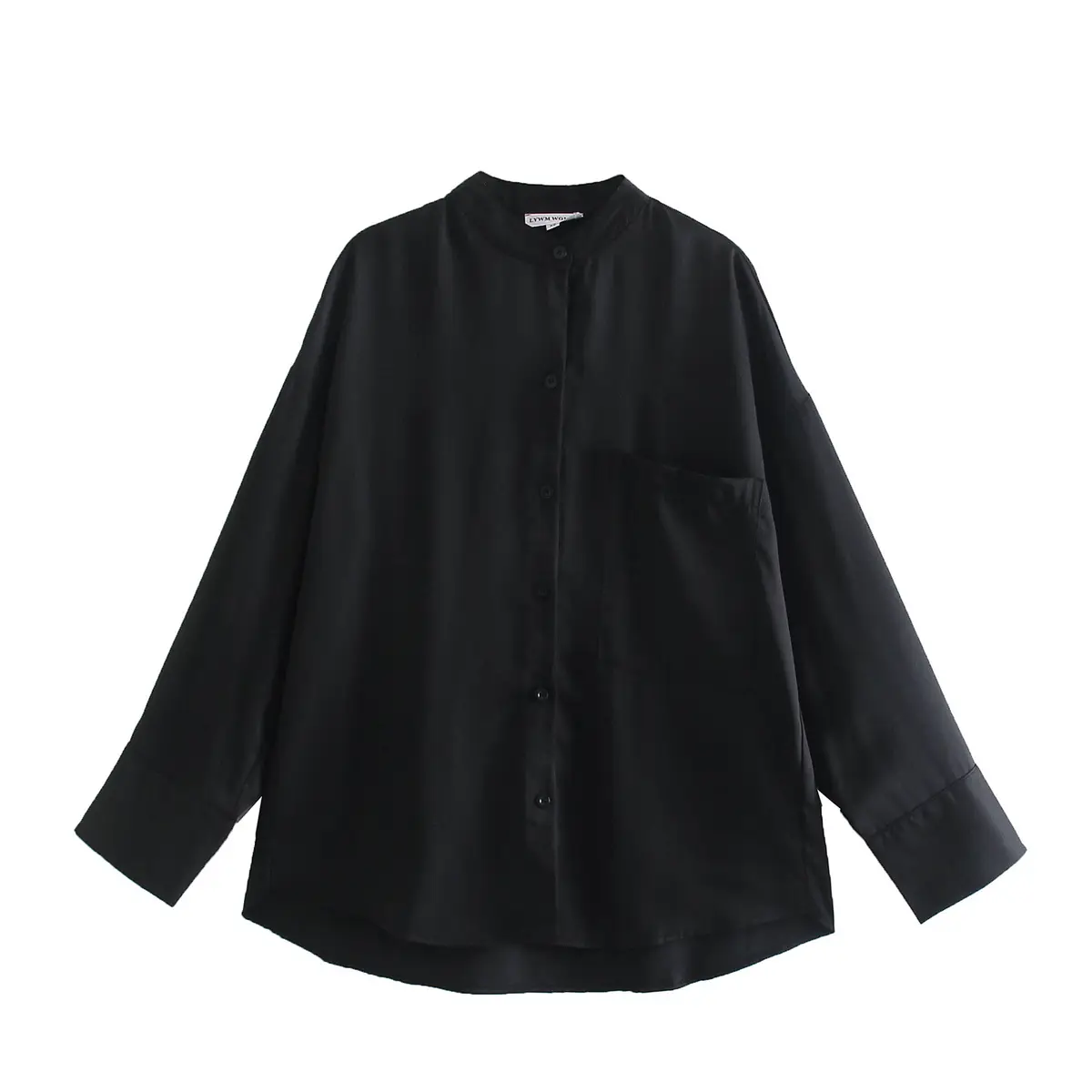 Round Neckline Satin Blouse_3