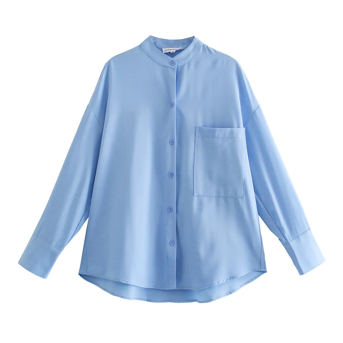 Round Neckline Satin Blouse_5