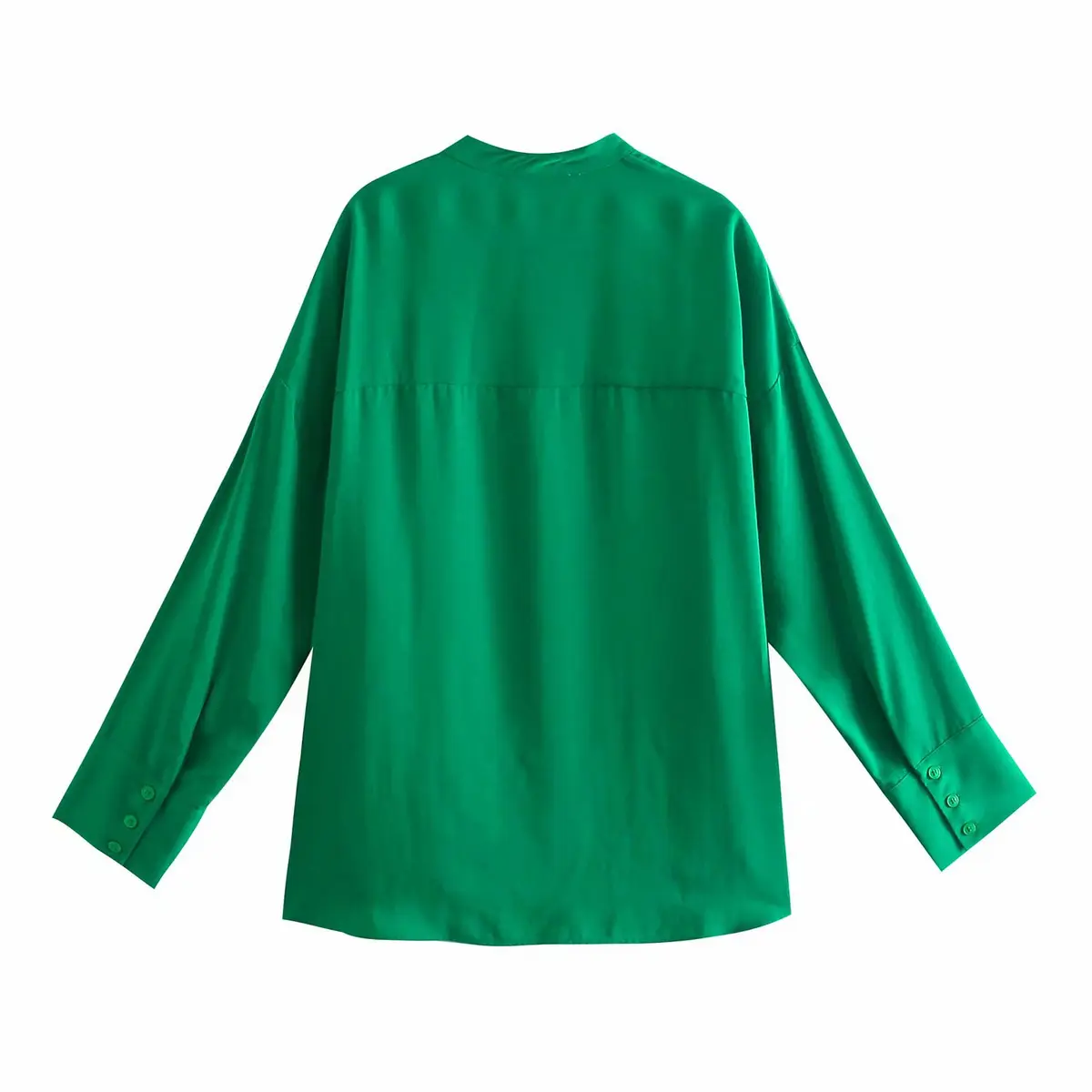 Round Neckline Satin Blouse_8