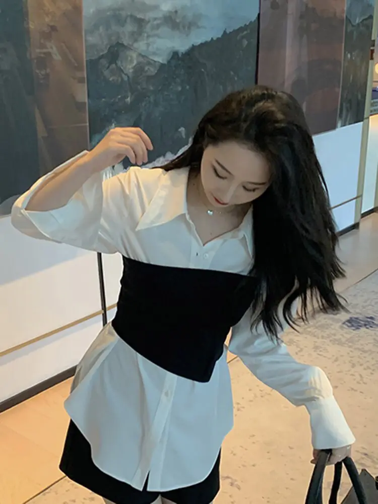 2 in 1 Corset Button Up Blouse_1