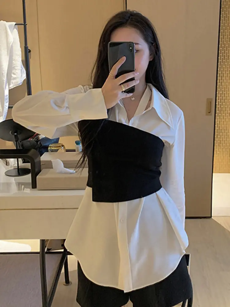 2 in 1 Corset Button Up Blouse_4