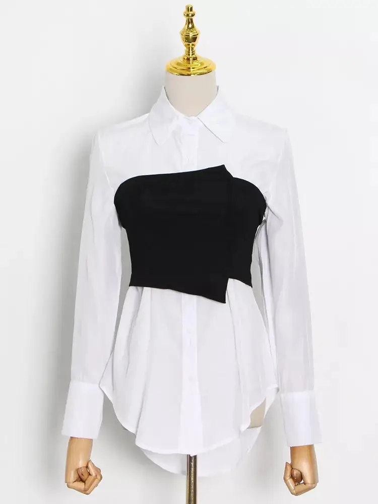 2 in 1 Corset Button Up Blouse_9