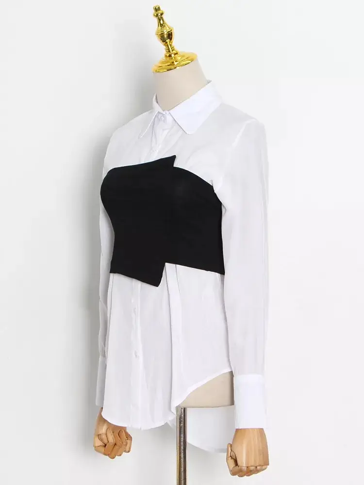 2 in 1 Corset Button Up Blouse_10