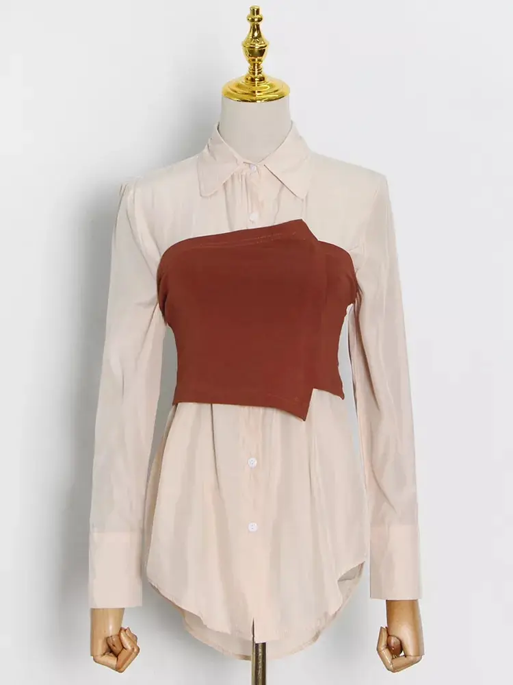 2 in 1 Corset Button Up Blouse_12