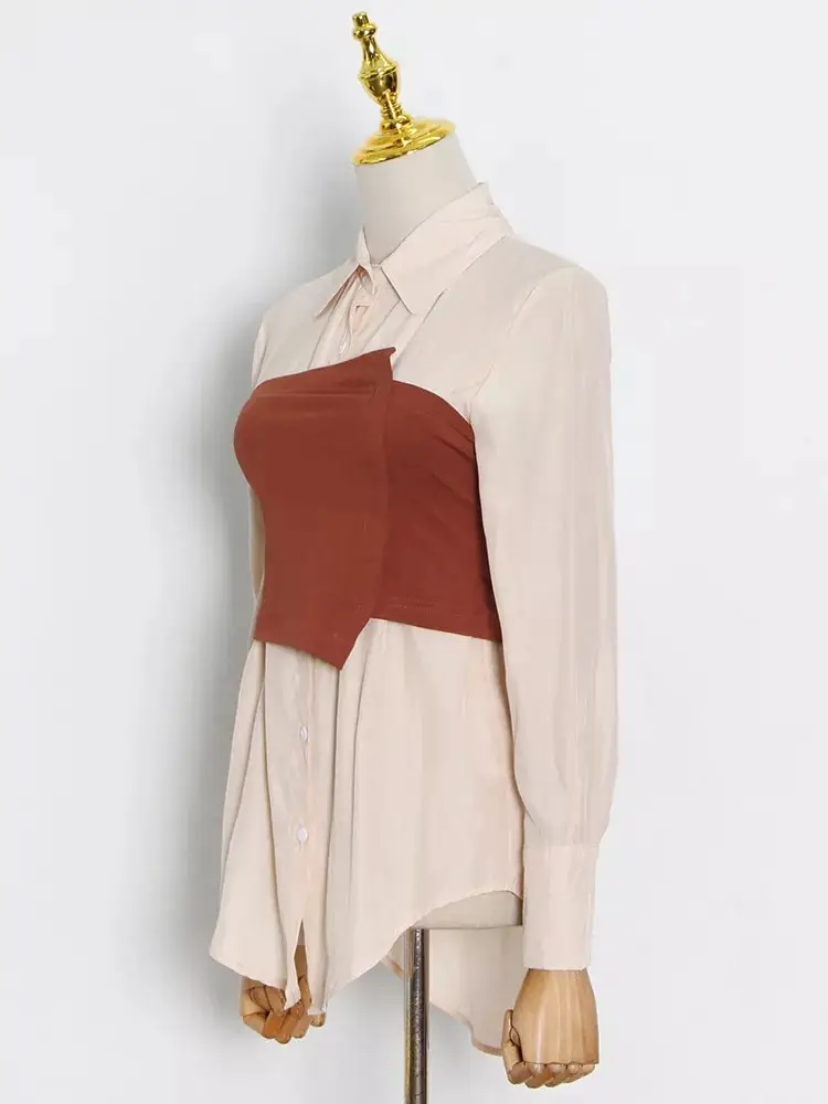 2 in 1 Corset Button Up Blouse_13