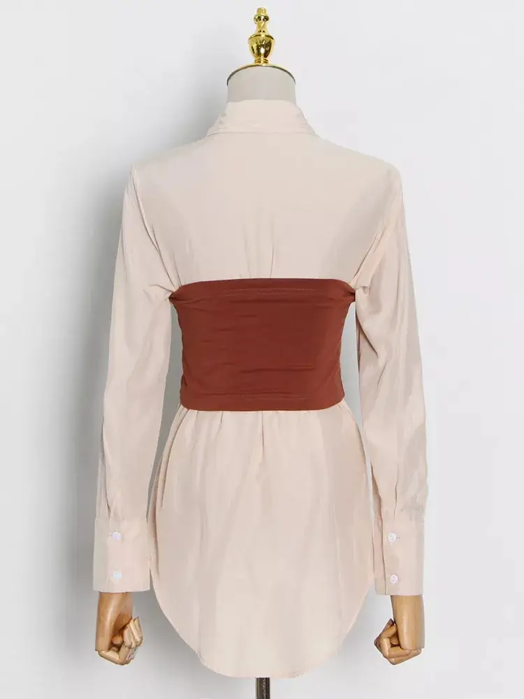 2 in 1 Corset Button Up Blouse_14