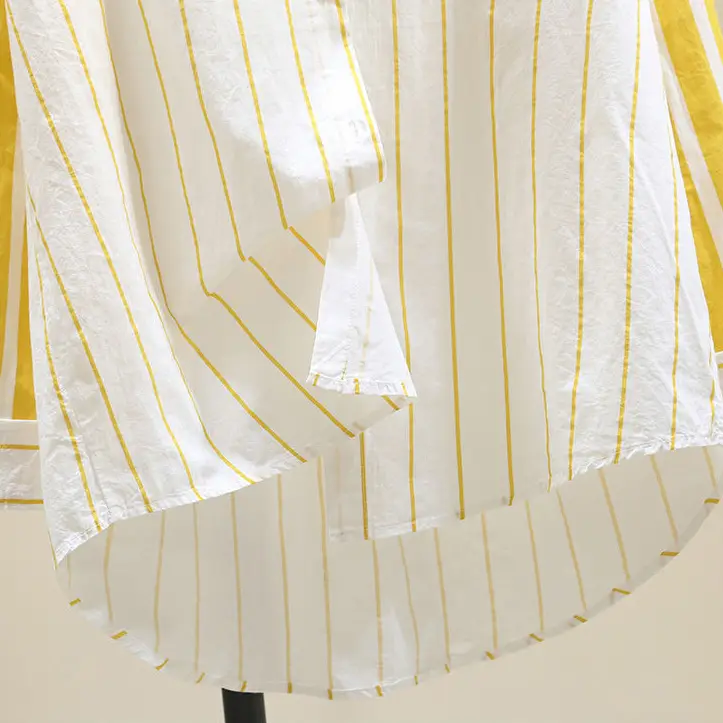 Mellow Yellow Striped Button-Down Blouse_9
