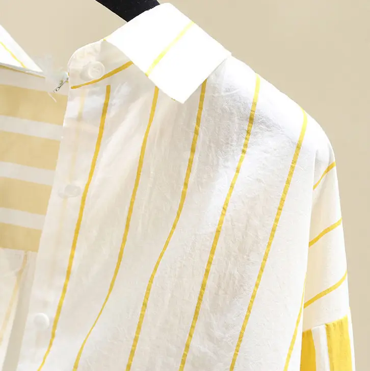 Mellow Yellow Striped Button-Down Blouse_3