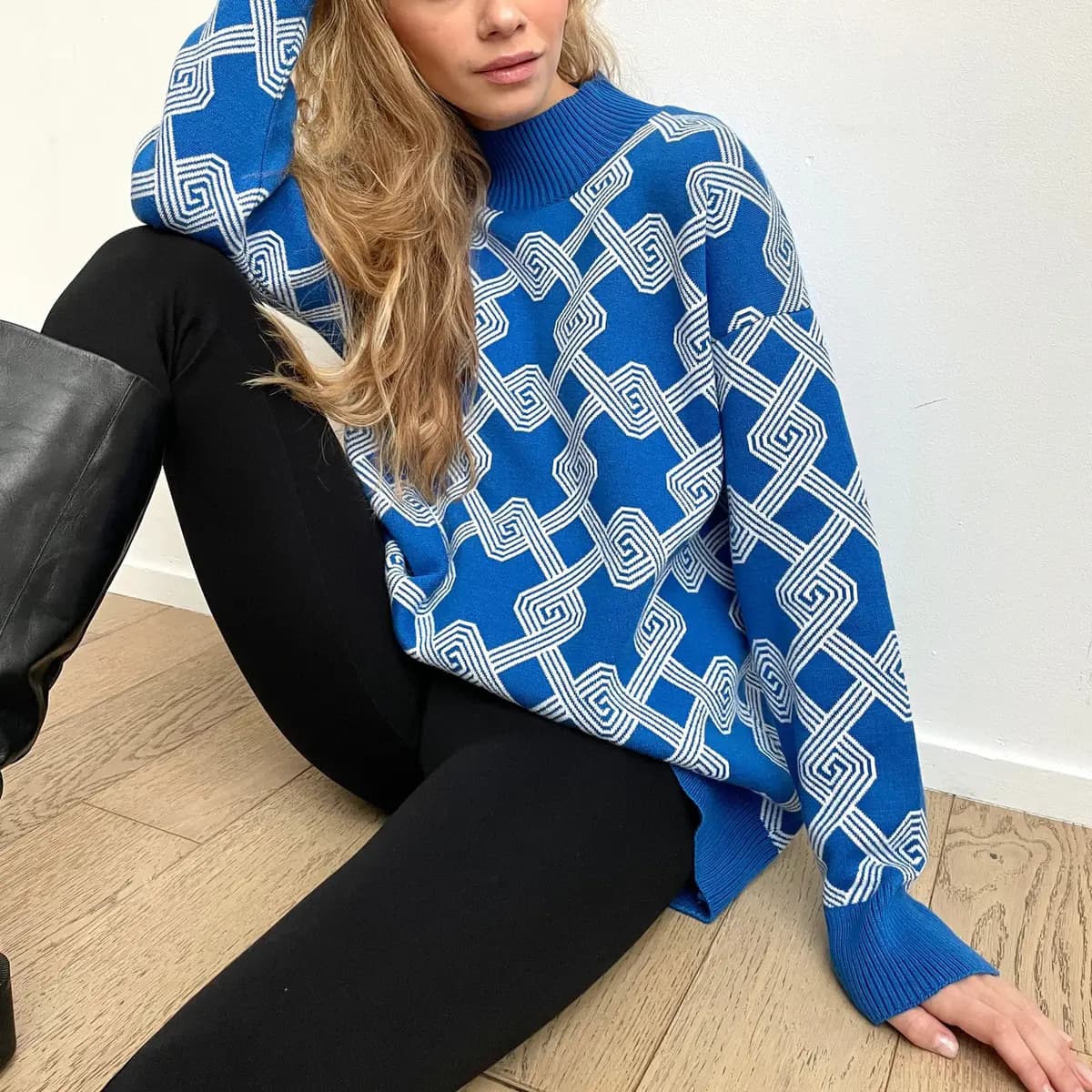 Mock Neck Maze Sweater_3