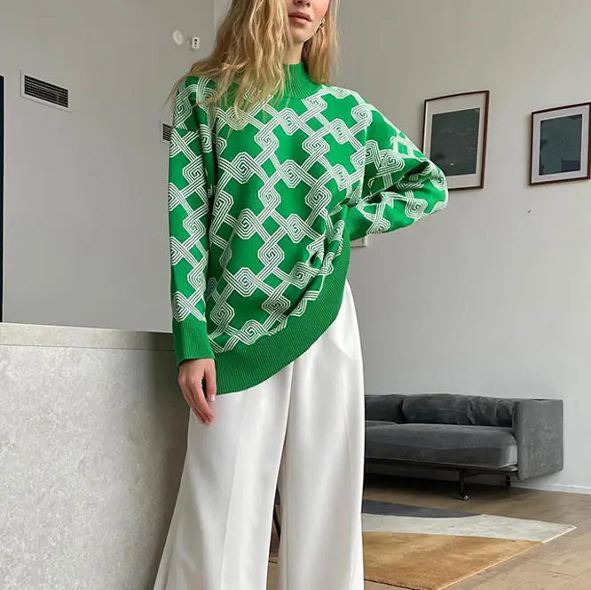 Mock Neck Maze Sweater_7