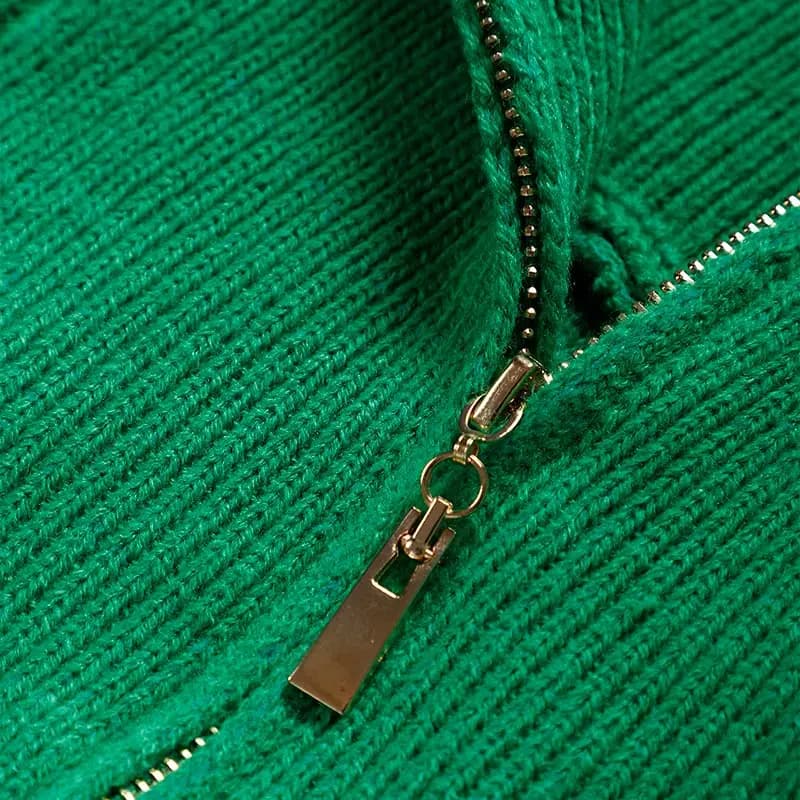 Y2K knitted cardigan with zip collar_10