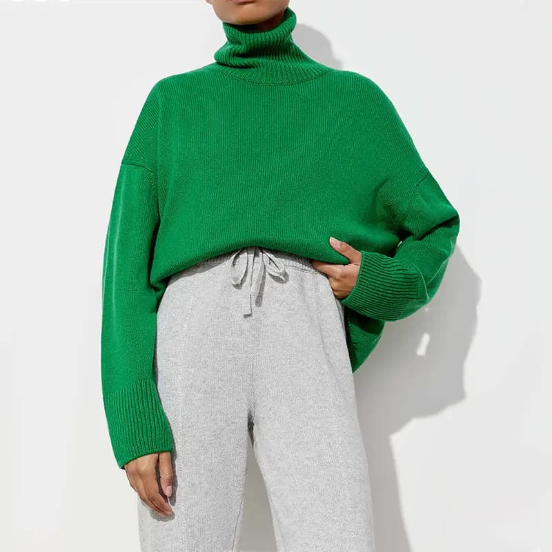 Classic Solid Turtleneck Sweater_2