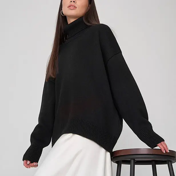 Classic Solid Turtleneck Sweater_3