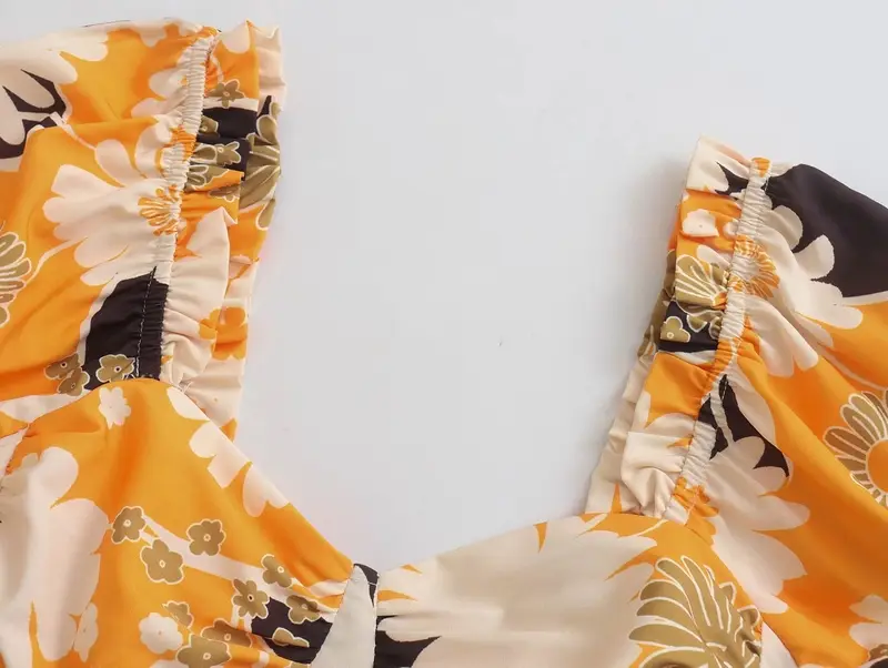 Puff Sleeve Floral Smock Dress_8