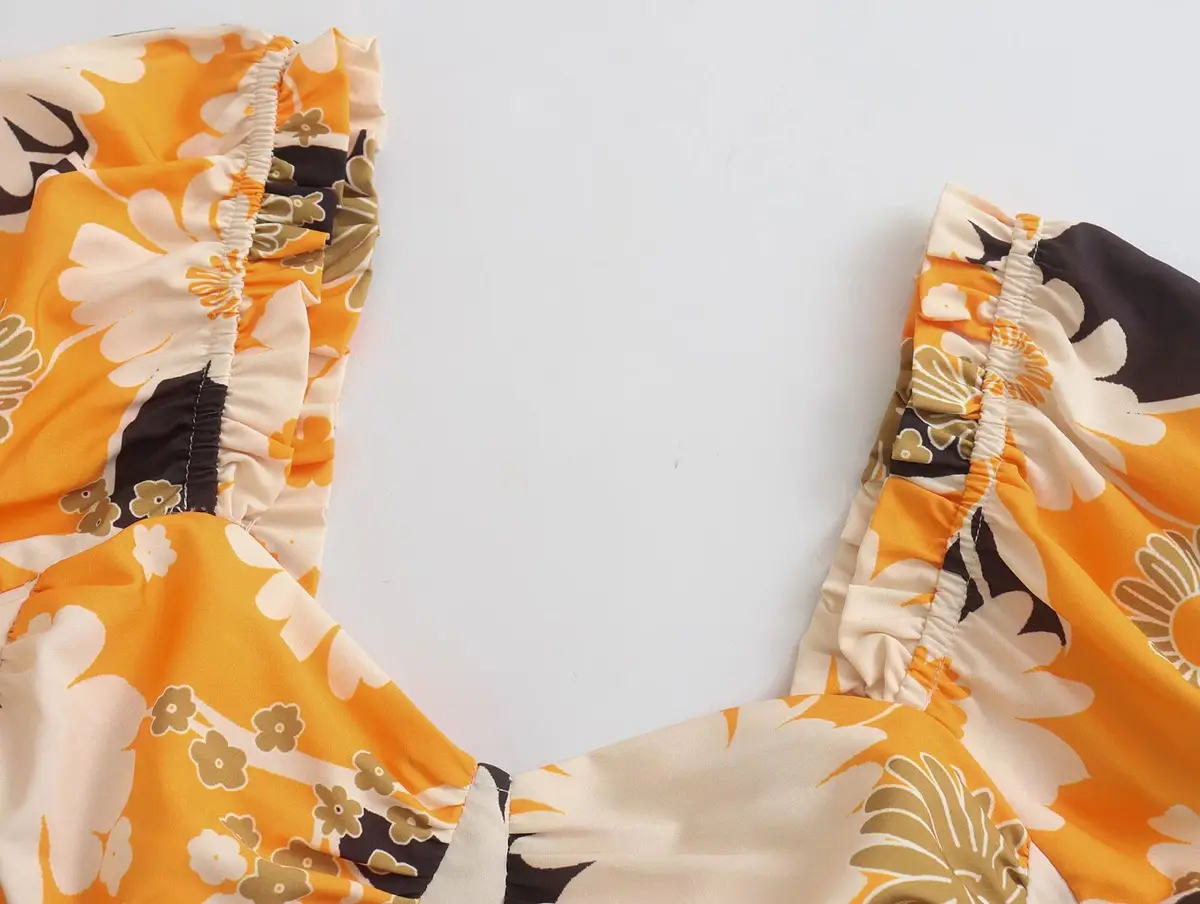Puff Sleeve Floral Smock Dress_2