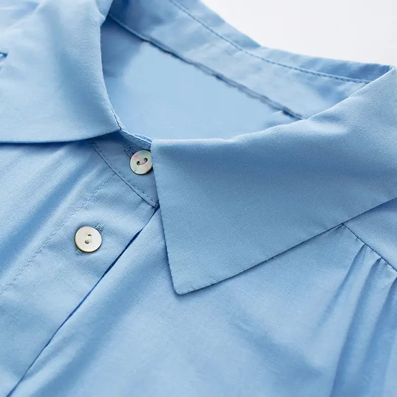 Sky Blue Tiered Collard Smock Dress_6
