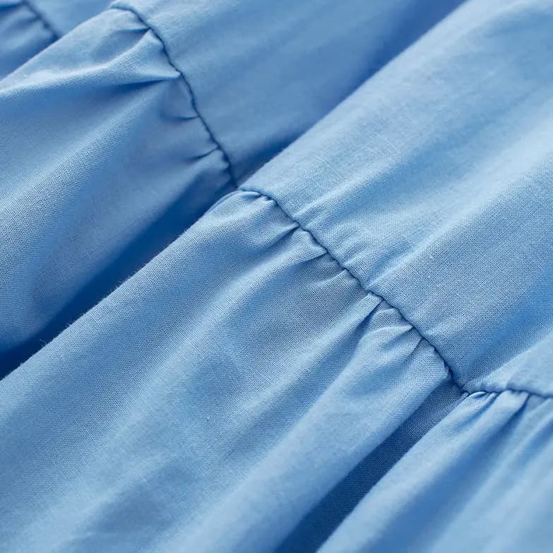 Sky Blue Tiered Collard Smock Dress_8