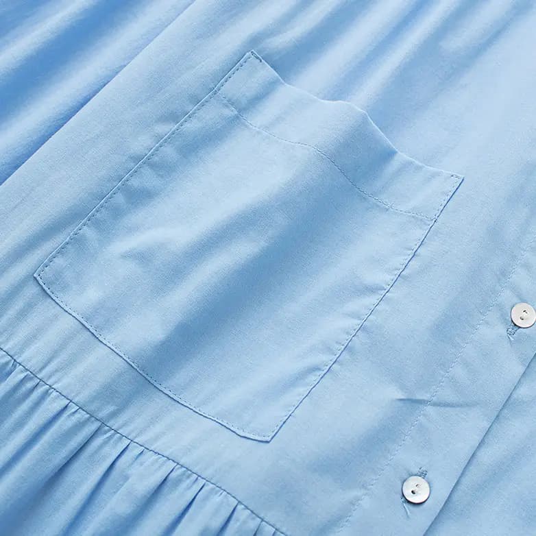 Sky Blue Tiered Collard Smock Dress_10