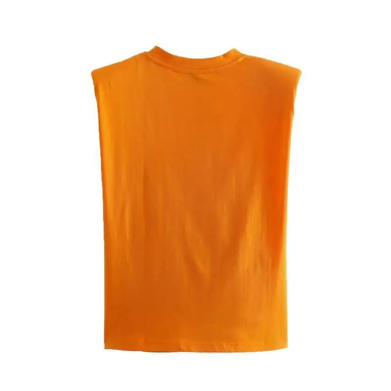 Padded Solid Sleeveless Casual Top_1