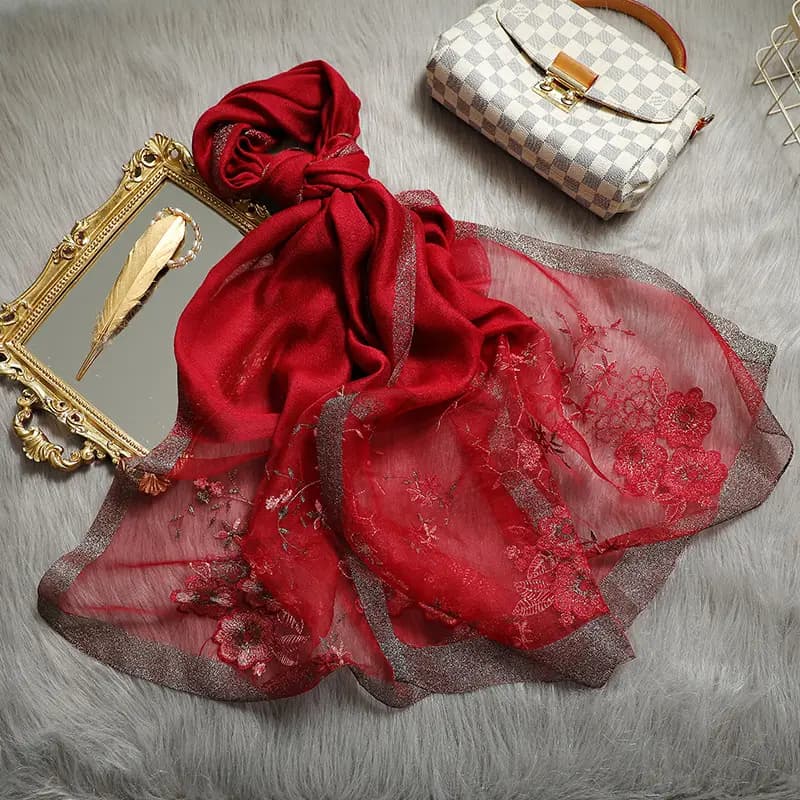 Silk embroidered Hijab_1