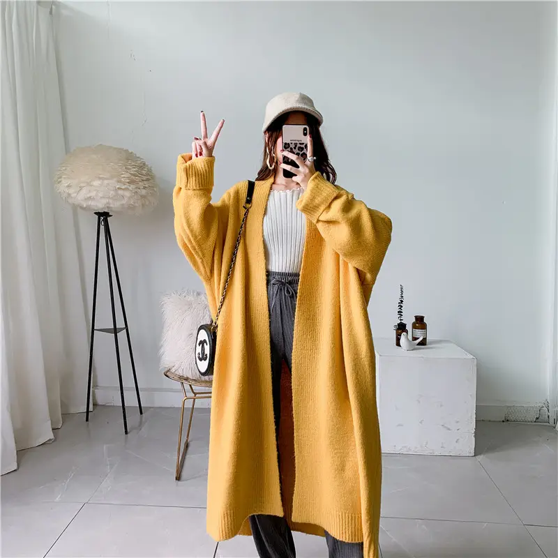 Solid Oversized Sweater Coat_4