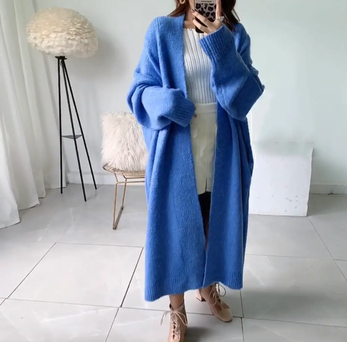Solid Oversized Sweater Coat_6