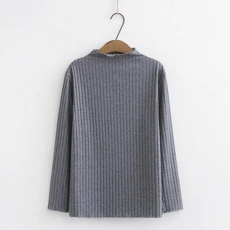 Plus Size Fitted Ribbed Long-Sleeve T-Shirt2