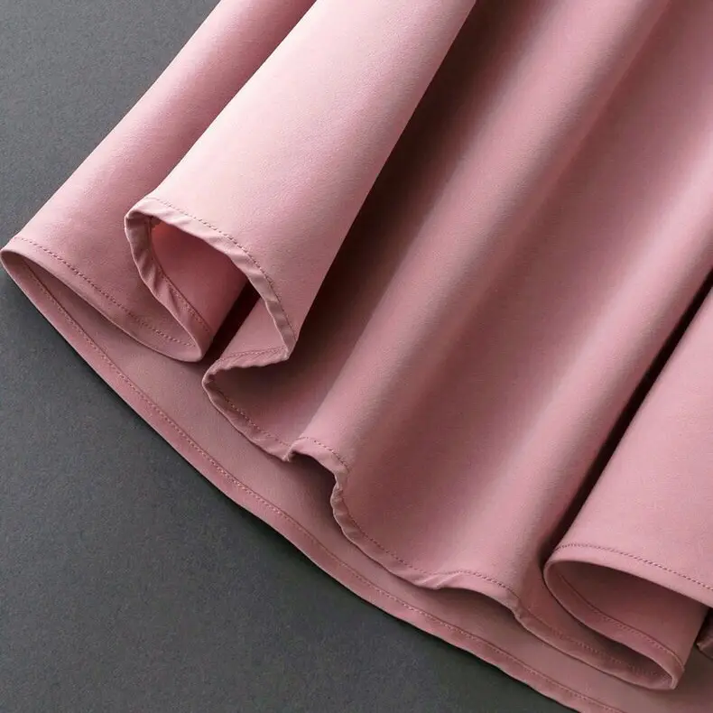 High Waist Solid Satin Skirt_8