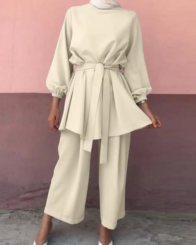 Elegant Modest Summer Two Piece Set-9