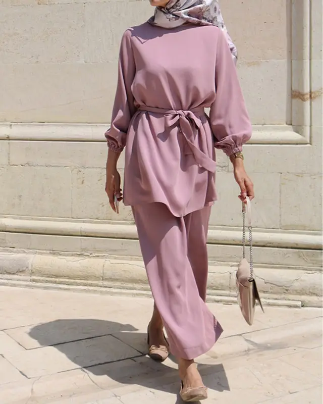 Elegant Modest Summer Two Piece Set-19