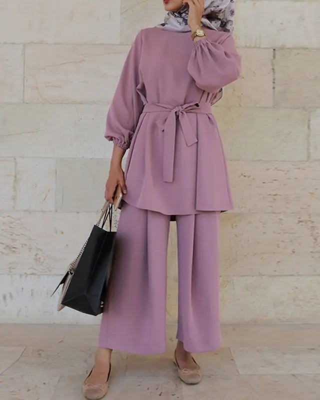 Elegant Modest Summer Two Piece Set-22