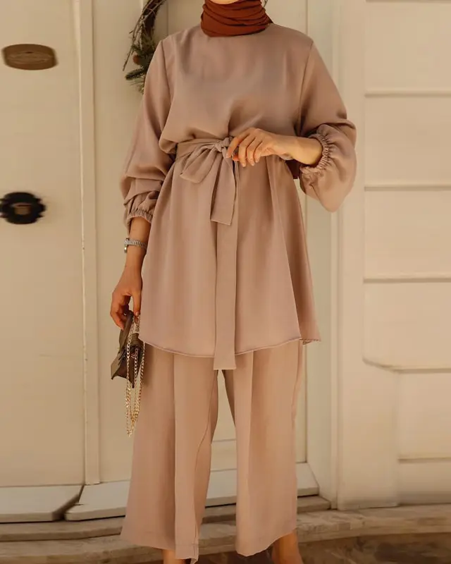Elegant Modest Summer Two Piece Set-23