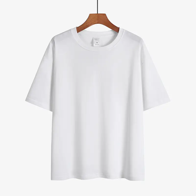 Round neck drop shoulder t-shirt_1_White