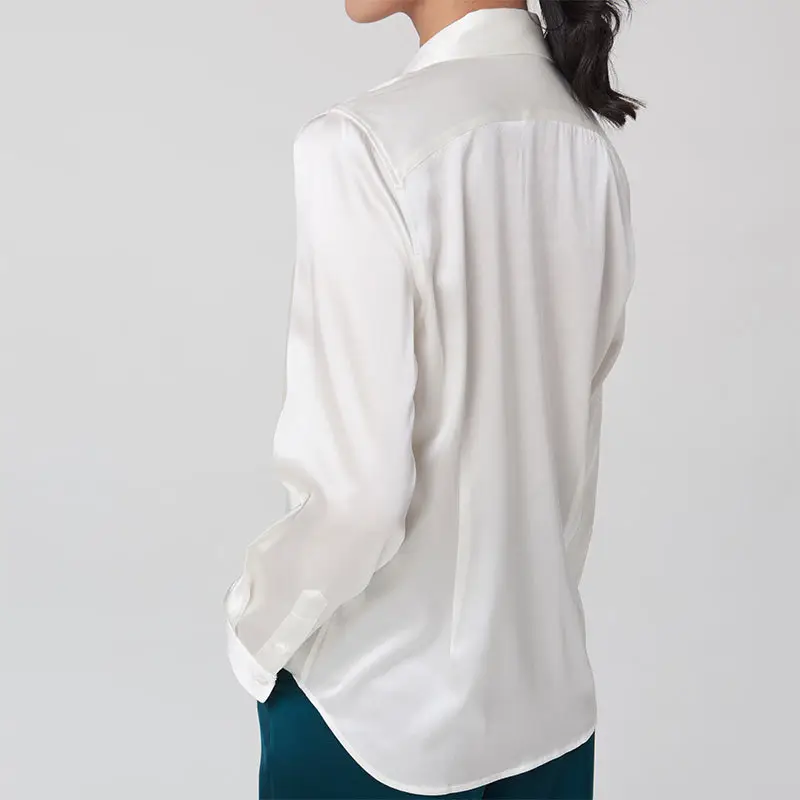 Sleek Long Sleeve Satin Blouse_16