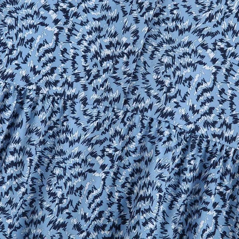 Round Neck Pleated Smock Dress_7
