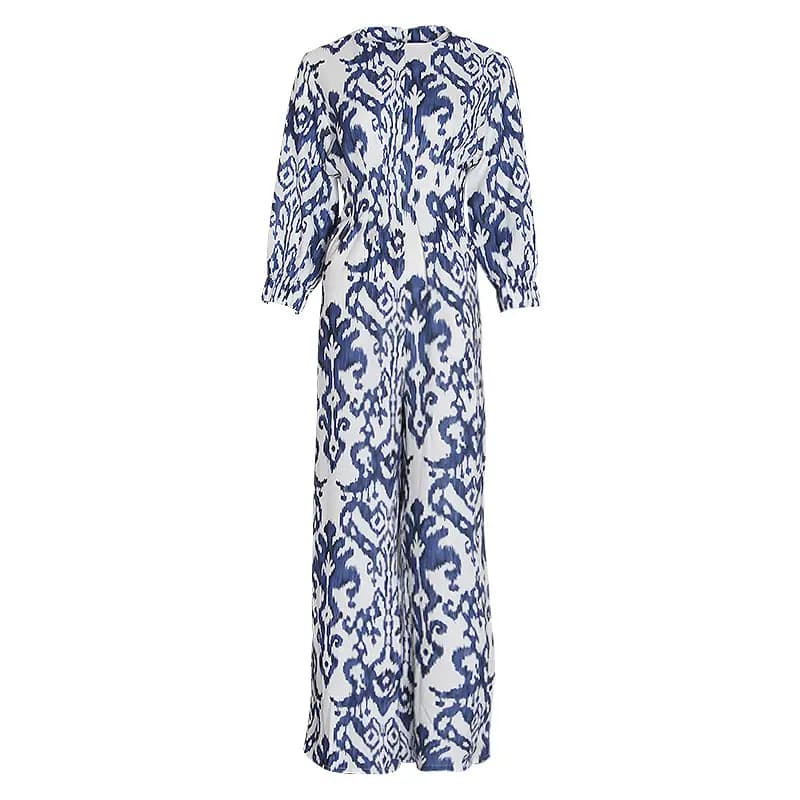 High Waist Slim Fit Straight-Leg Jumpsuit_1_Blue