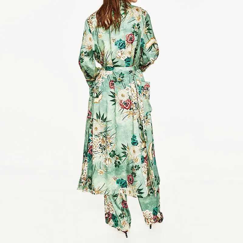 Bohemian Floral Long Kimono Cardigan_2