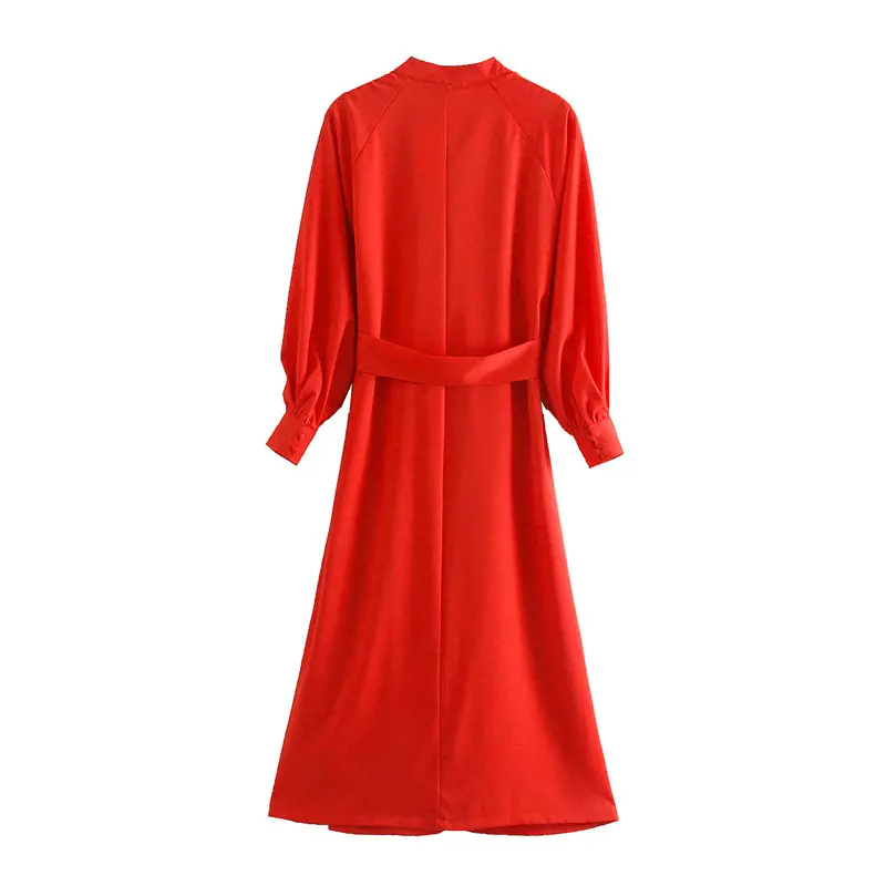 Red Midi Summer Dress_7